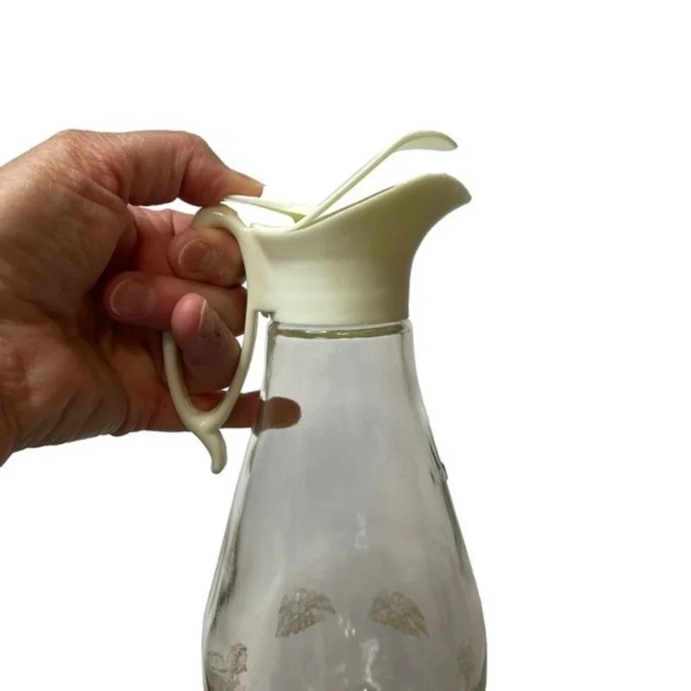 Vintage 1976 Log Cabin Bald Eagle Motif Glass Syrup Pitcher